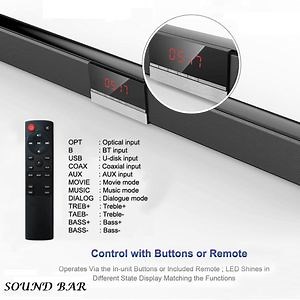[Hot Item] Miboard Integral Wall-Mounted 2.0 Channel Home Theater System Wireless Bluetooth Version 5.0 EDR Soundbar Speaker for TV/Computer with 3.5mm Aux Input
