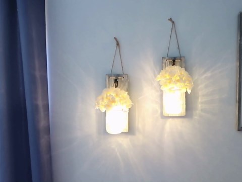 Besuerte Rustic Wooden Wall Hanging Decor with LED String Lights for Modern Living Room and Bedroom, Inspirational Country Style Vintage Wall Decoration Art, 6 Hour Timer Set of 2 Grey