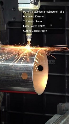 스텐레스 원형 파이프 220mm 베벨 레이저 가공한 효과입니다 --- FHBS LASER