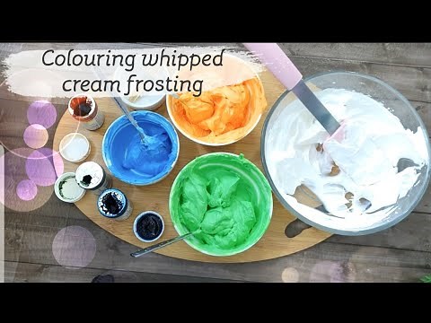 how to colour whipped cream frosting/adding colour to whipped cream frosting