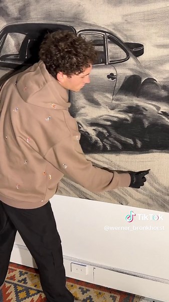 Charcoal Drawing on Linen | Acrylic Gel Text Painting