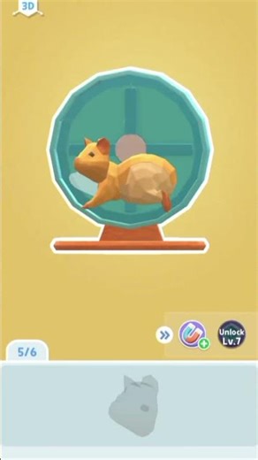 Hamster on a Wheel! 🐹 So Cute Low Poly Puzzle #asmr #shorts