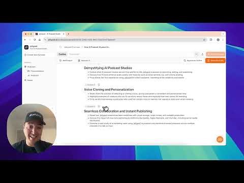 Jellypod Walkthrough (Voice cloning, episode creation, host customization, and script editing)