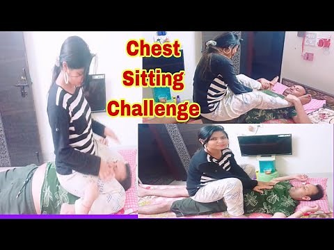 Chest Sitting Challenge with Husband #challenge #challengeaccepted #challenges #royal_sheetuz_world