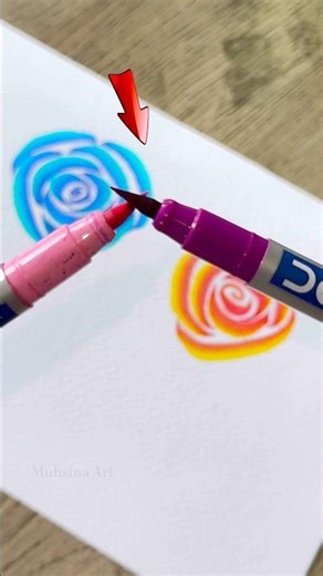 Painting Tips using Brush Pen🤔😱 #shorts #craft #art #drawing #crafts