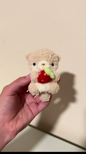 crocheting a baby otter holding a strawberry! 🦦🍓 🤍 otter pattern is available on my etsy (LorettasLoops)! #crochet #amigurumi #crochetplushies #plushies #stuffedanimals #crochettok #crocheter #crochetanimals #crochetpattern #yarn #crochetotter #otters #babyanimals #tiny #cute #kawaii