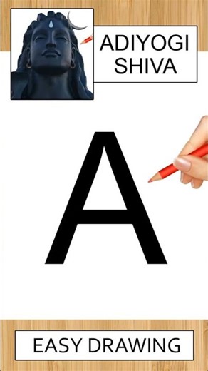 A into Adiyogi Shiva statue drawing very simple and easy - #shorts #mahashivratri #adiyogi #drawing