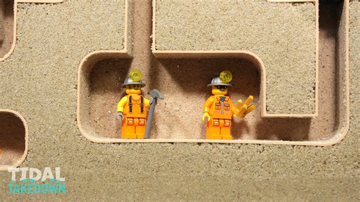 海啸直击乐高金矿！瞬间崩塌的矿道与逃不掉的深洞危机｜LEGO冲击实验_哔哩哔哩_bilibili