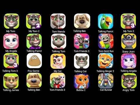 Talking Tom,My Tom 2,Talking Parrot,Talking Angela,Talking Ben,Talking Juan,Talking Ginger 2,Roblox
