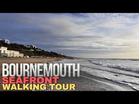 Bournemouth Seafront Walking Tour - Golden Beaches & Coastal Views in 4K!