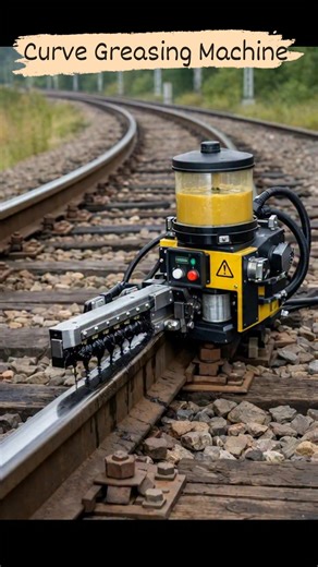 Railway track gauge face Curve Greasing Machine 💯 #techgainer #railway #greasing #curves @top fans Techgainer | Techgainer