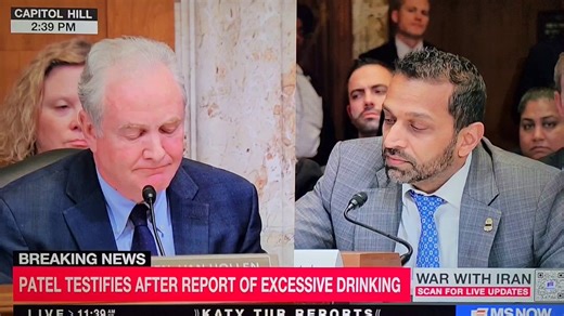 I have never been more convinced of the fact that Kash Patel is a drunk (at the least) than I am after watching this.