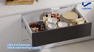 LONTAN 5 Pairs Ball Bearing Drawer Slides 12 14 16 18 20 22 24 Inch Silver Side Mount File Cabinet Rails Full Extension Dresser Metal Runner Trash Can Kitchen Slider Glide 100 LB Capacity