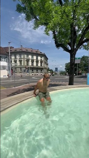 Swimming in a Fountain - Basel Switzerland