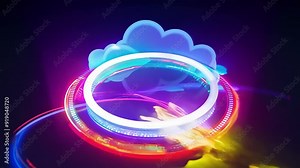 A vibrant circular light display illuminates the night sky with mesmerizing colors and patterns.