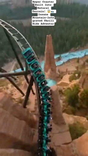 Hyper Coaster Built Into Natural Terrain#HyperCoaster #TerrainCoaster #MountainThrill #RollerCoaster