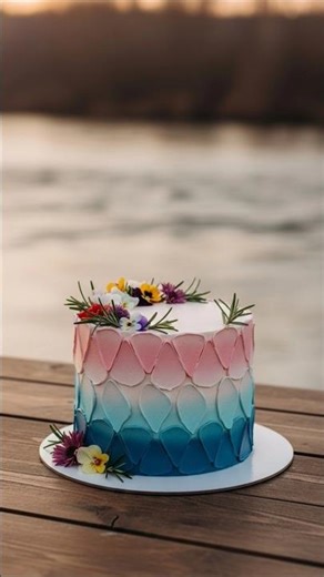 Trendy cake designs.Modern cake.natural cake #foryou #cake #river #cakedecorating