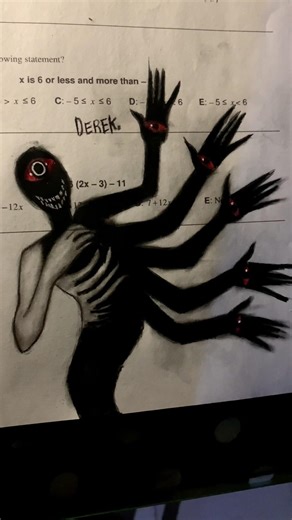Day 27 of HAUNTING MY MATH TEACHER EVERYTIME SHE GIVES ME HOMEWORK #shorts #creepydrawing #horror