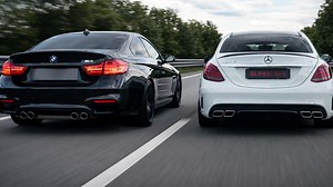 BMW M4 vs Mercedes C63 AMG W205 autobahn acceleration 0-250 comparison