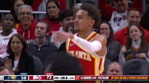 Trae hits multiple logo 3s in huge first half