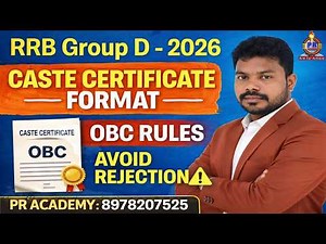 RRB Caste Certificate Format | OBC Certificate Rules Explained | Complete Guide for Railway Exams |