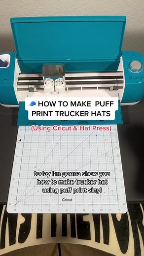 How to Make Puff Print Trucker Hats with Cricut & Hat Press