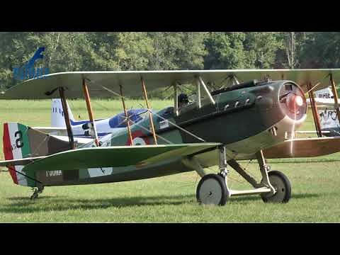 First World War Biplane SPAD S.XIII and Sopwith Camel biplane with Red Baron Fokker Dr. 1 Triplane
