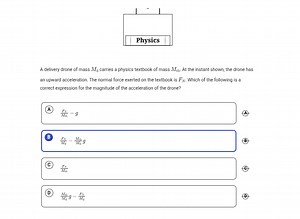A delivery drone of mass M_d carries a physics textbook of mass... | Filo
