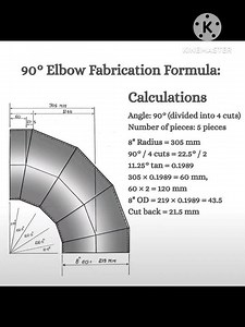 90 degree albow fabrication formula #elbowfabrication#elbowbend#pipeelbow#pipefitting#pipingwork