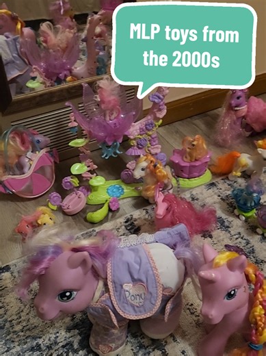okay, I'm reliving my childhood 😭 here's a My Little Pony G3 toy collection of mine that I've recently discovered. not in the greatest condition but they were loved ❤️ butterfly island is way in the back. not fully together #mylittlepony #2000sthrowback #mylittleponyg3 #vintagetoys #hasbro