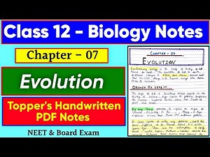 Chapter 7 Evolution // Class 12 Biology Handwritten PDF Notes // Neet & Board Exam