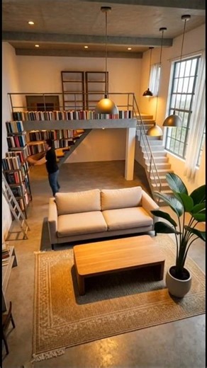 Modern loft living room transformation with style and natural light.#ModernHome #LoftDesign #Shorts