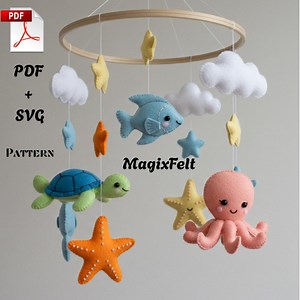 Ocean Mobile Felt Pattern PDF: DIY Sea Animals Baby Mobile - Etsy Australia