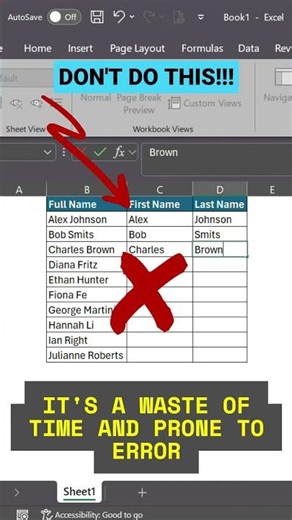Excel Trick You Should’ve Known! 🤯 TEXT SPLIT Instantly #excel #exceltips #exceltricks #textsplit