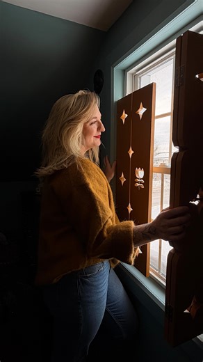 Danie Berger | DIY Folk Window Shutters! ✨ I needed some window privacy for my walk in closet, but I wanted to try something new! Using my laser cutter... | Instagram