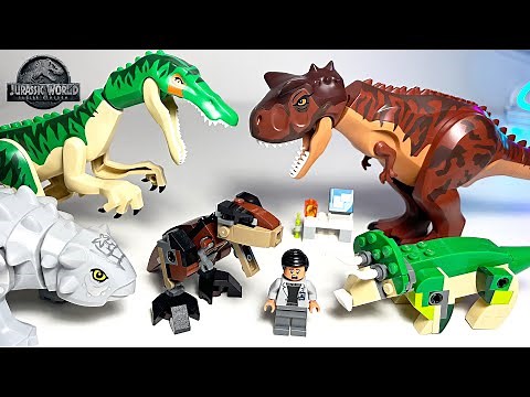 New Jurassic World Lego Dinosaurs Toys! TRex, Triceratops, Carnotaurus, Barynoyx, Gallimimus