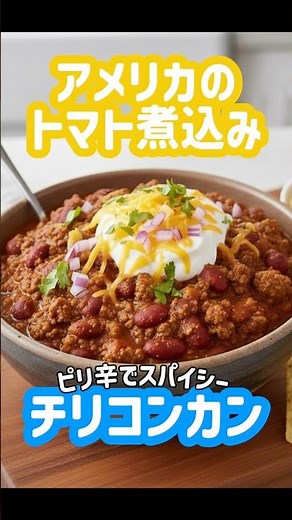 【夜ごはん】【自炊】アメリカ料理「チリコンカン」Chili con Carne – Spicy American Beef Stew 🍛🇺🇸#料理 #レシピ #簡単レシピ #AI