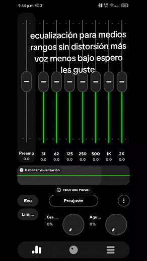 Ecualización para Medios Rangos en Poweramp