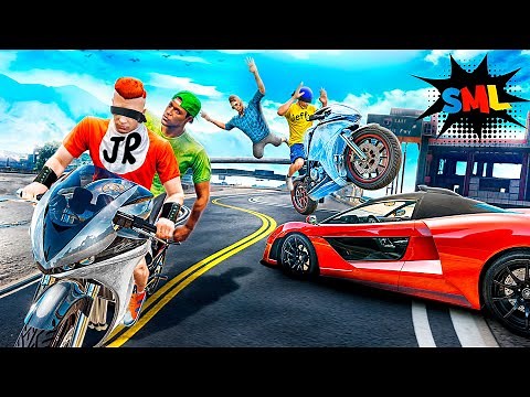 SML BLINDFOLD RACE IN GTA 5! JEFFY GOT MAD!