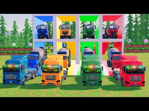 TRANSPORTING TRUCKS WITH LOW LOADER TRAILERS - GARAGE WITH COLORS STYLE CONVOY - FS22 #1