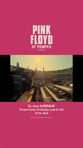 La película del concierto de 1972, Pink Floyd at Pompeii – MCMLXXII, llega a los cines de todo el mundo remasterizada en 4K. Incluye el mítico concierto y material inédito de la banda trabajando en The Dark Side of the Moon. En cines y salas IMAX®. Funciones limitadas a partir del 24 de abril. Consigue tus entradas en pinkfloyd.film #PinkFloydPompeii | Pink Floyd