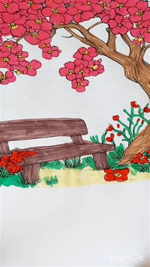 Come and relax while the sakura trees are in bloom, please come and visit me.#drawing #art #sketch #