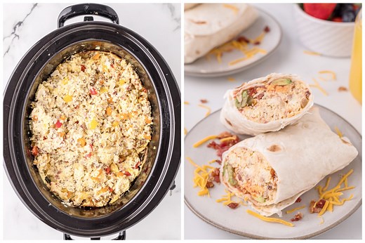 Slow Cooker Breakfast Burritos