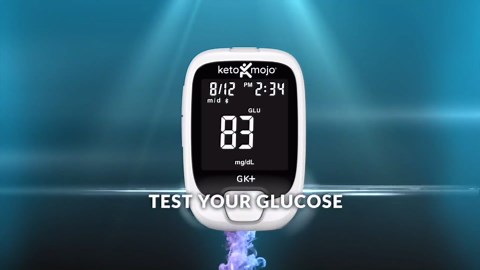 KETO-MOJO GK+ Bluetooth Glucose & Ketone Testing Kit + Free APP for Ketosis & Diabetes Support. 20 Blood Test Strips (10 Each), Meter, 20 Lancets, Lancing Device, and Control Solutions