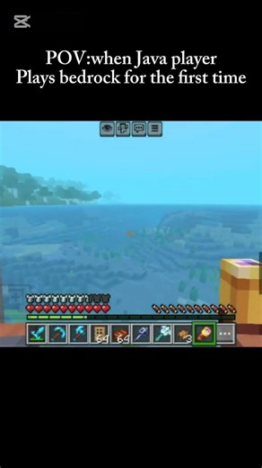 POV:Java player plays bedrock for the first time. #minecraft #minecraftshorts #gaming #memes #mcpe