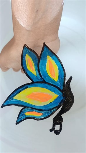 Wow interesting 🤔 magic butterfly 🦋 drawing on water 💦#shorts #viralvideo #trending