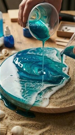 Ocean Wave Clock Made With Resin 🌊🕒 | #shorts #satisfying