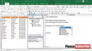 Excel macro to create contacts in Outlook | Lecture 3