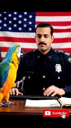 "Funny Talking Parrot in Police Station 🇺🇸 Freedom of Squawk 😂|#Parrot #TalkingParrot #FunnyShorts #