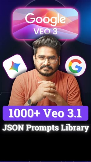 1000+ Veo 3.1 JSON Prompts Library for Pro Studio Videos! (Copy-Paste) 🔥 #Shorts #veo3